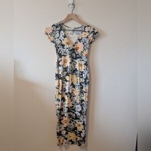 Billabong Floral V-Neck Maxi Dress XS